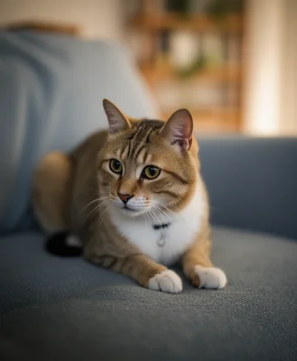 Cat sitting on a couch