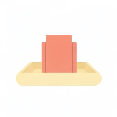 flat-vector single tray-with-cards abstract — flat butter-yellow tray with three