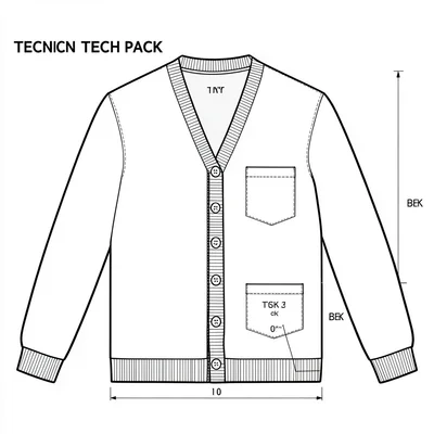 Cardigan flat button ribbed