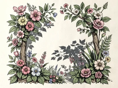 Garden shadow print