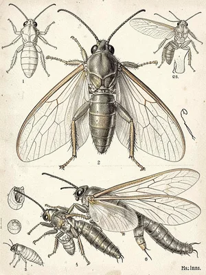 Cicada emergence entomological plate