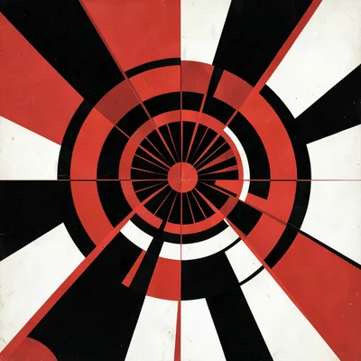Turbine engine cross-section reduced to concentric geometric circles and spokes