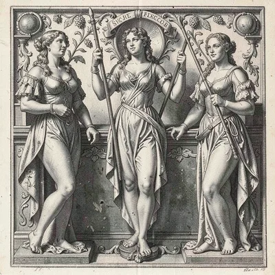 Sciences represented as female figures