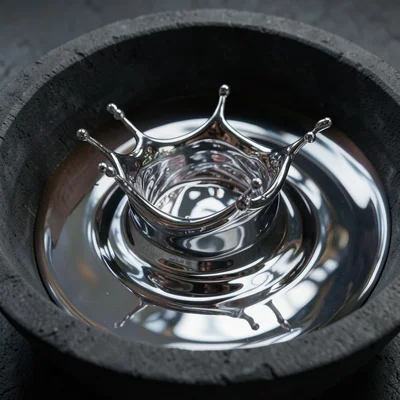 Molten aluminum surface tension, mirror-like liquid metal pooling in graphite cr