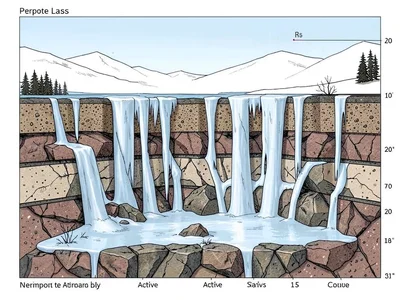 Permafrost geological cross-section