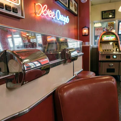 Diner in Chrome Reflection