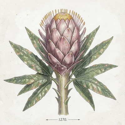 Protea cynaroides botanical plate