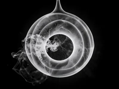 Breath visualization showing vortex ring formation