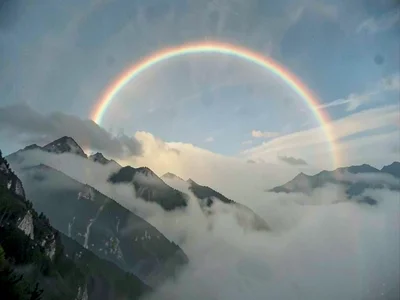 Halo in mountain mist