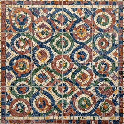 Geometric floor mosaic