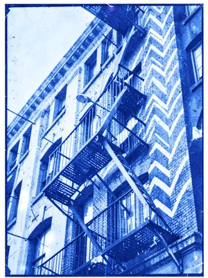 Fire escape zigzag