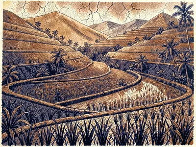Batik rice terraces
