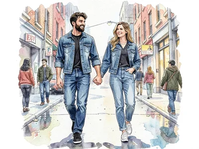 Couple denim complementary