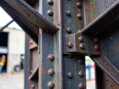 Riveted steel showing historic technique