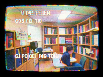Tape-worn educational video from school library, science lesson, retro