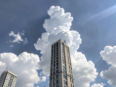 Towering cumulus reaching afternoon peak