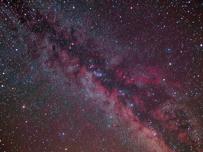A rich Milky Way star field with hundreds of thousands of stars and a faint back