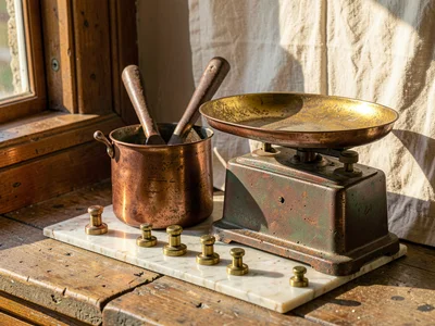 Vintage Scale with Brass Weights