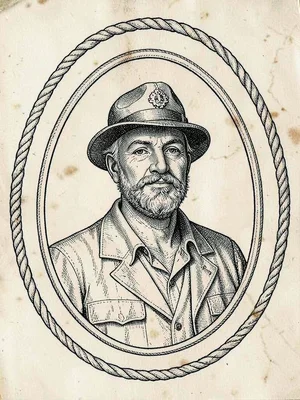 Scrimshaw whaleman portrait