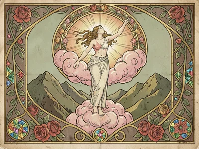 Art Nouveau Dawn allegory