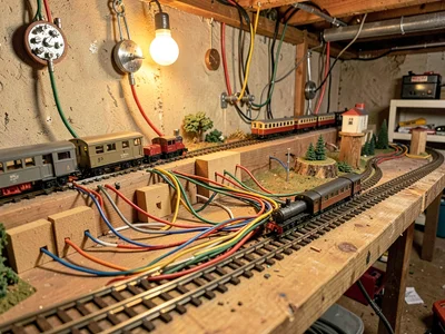 Layout wiring underneath, organized colored wires, junction blocks, the electric