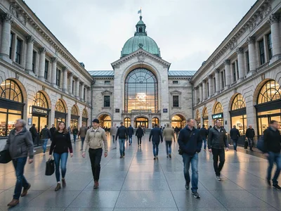 Grand Central Station, commuters blurred into ghosts, only architecture solid