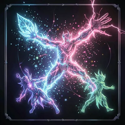 Magic spell effect illustration, polymorph spell transformation, body shifting b