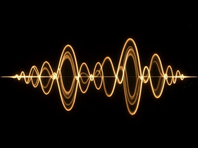 Violin note rendered as smooth elegant amber sine curves