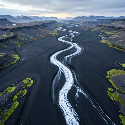 River Delta Fractal From Above