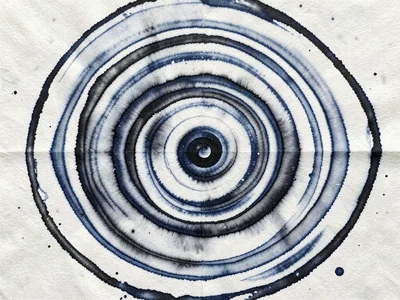 Japanese water marbling in halloween palette, dark ripples, mysterious