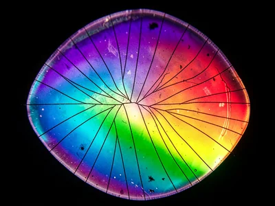 Macro showing individual stress fringes