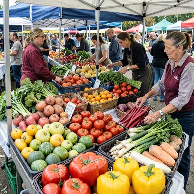 Farmer's market produce display