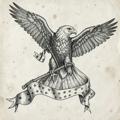 Scrimshaw patriotic eagle