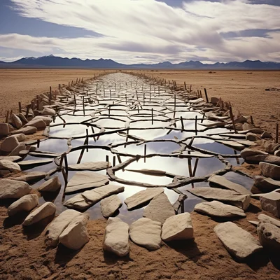 Land Art Photo by Andy Goldsworthy A grid of mirrors