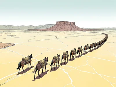 Caravan Across the Salt Plain