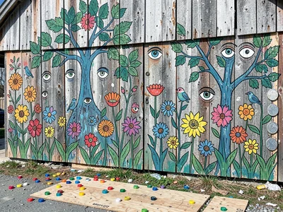 Painted Barn Garden Mural