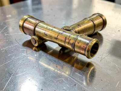 Brass telescope with aged patina