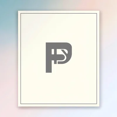 Quote card with a single oversized abstract glyph centered on cream paper, hairl