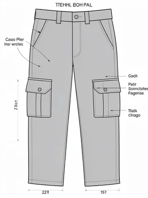Cargo pants flat pockets snaps