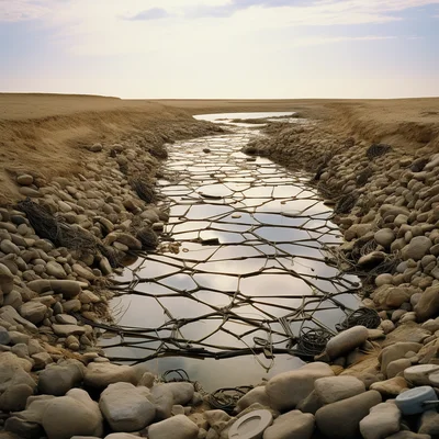 Land Art Photo by Andy Goldsworthy Dried riverbeds fi