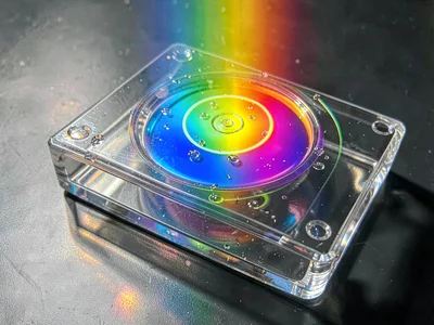 Clear lid under pressure showing rings