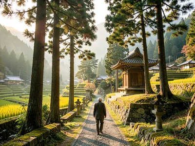 Cedar-Lined Temple Approach
