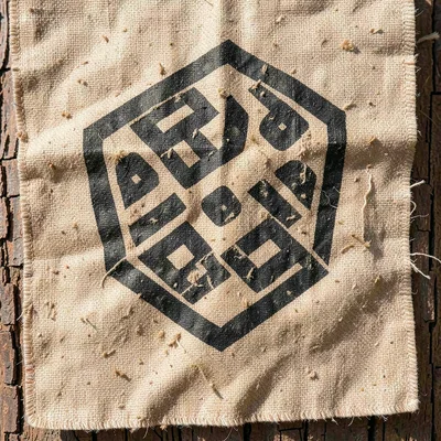 Symbol on bark cloth — Nkyinkyim symbol on rougher natural material, texture con