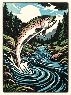 Leaping salmon