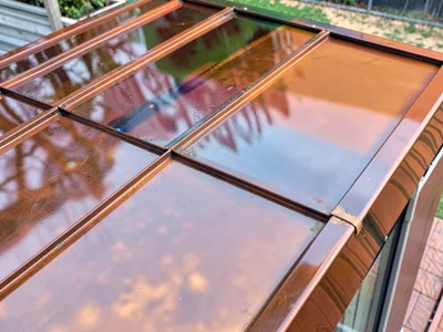 Copper roof showing color zones