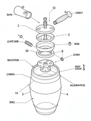 Pepper grinder exploded view