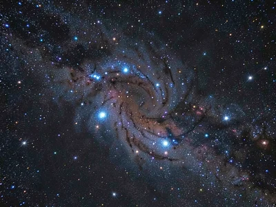 Spiral arms showing star formation regions as blue