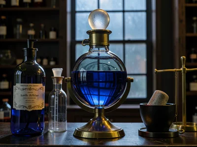 Apothecary Show Globe Cobalt Backlit