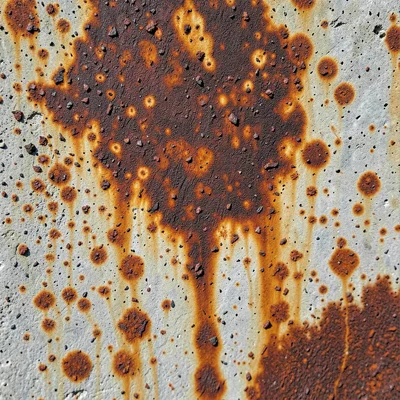 Rust stains on concrete wall, iron oxide abstract expressionism, accidental art