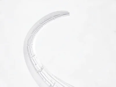 Sled track curve on white